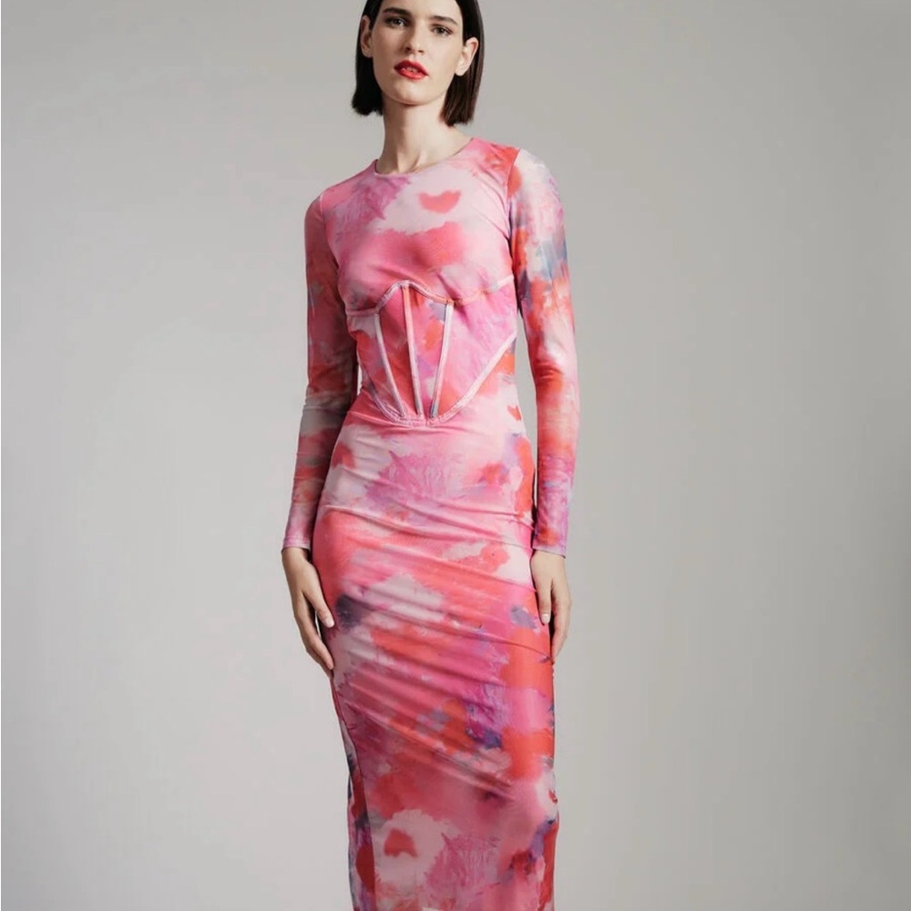 Bardot Lena mesh midi dress - wildflower